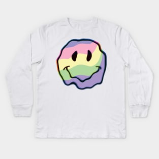 Colorful melting smiley face Kids Long Sleeve T-Shirt